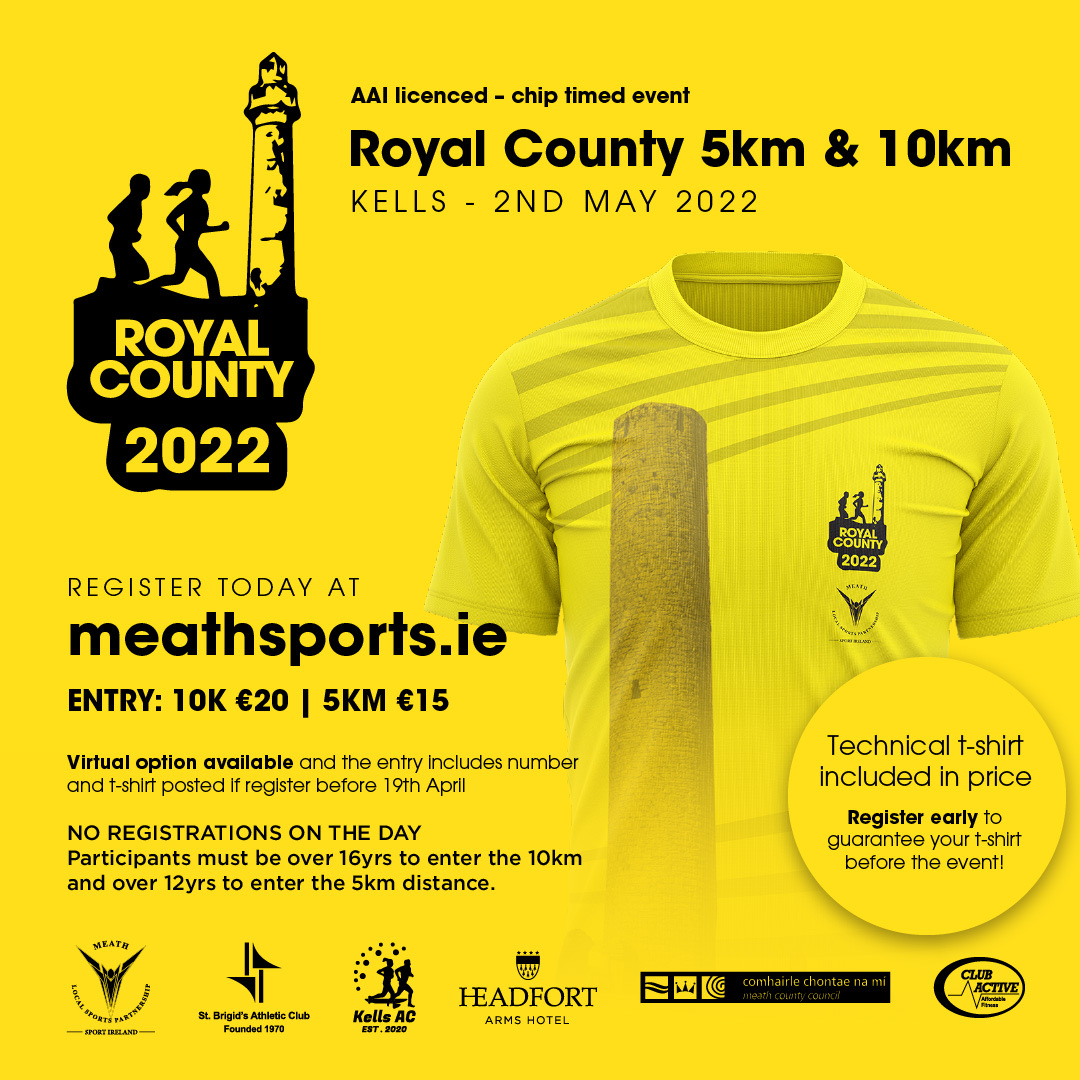 Kells is all set to go for the Royal County 5k & 10k event on May 2nd Bank Holiday Monday!