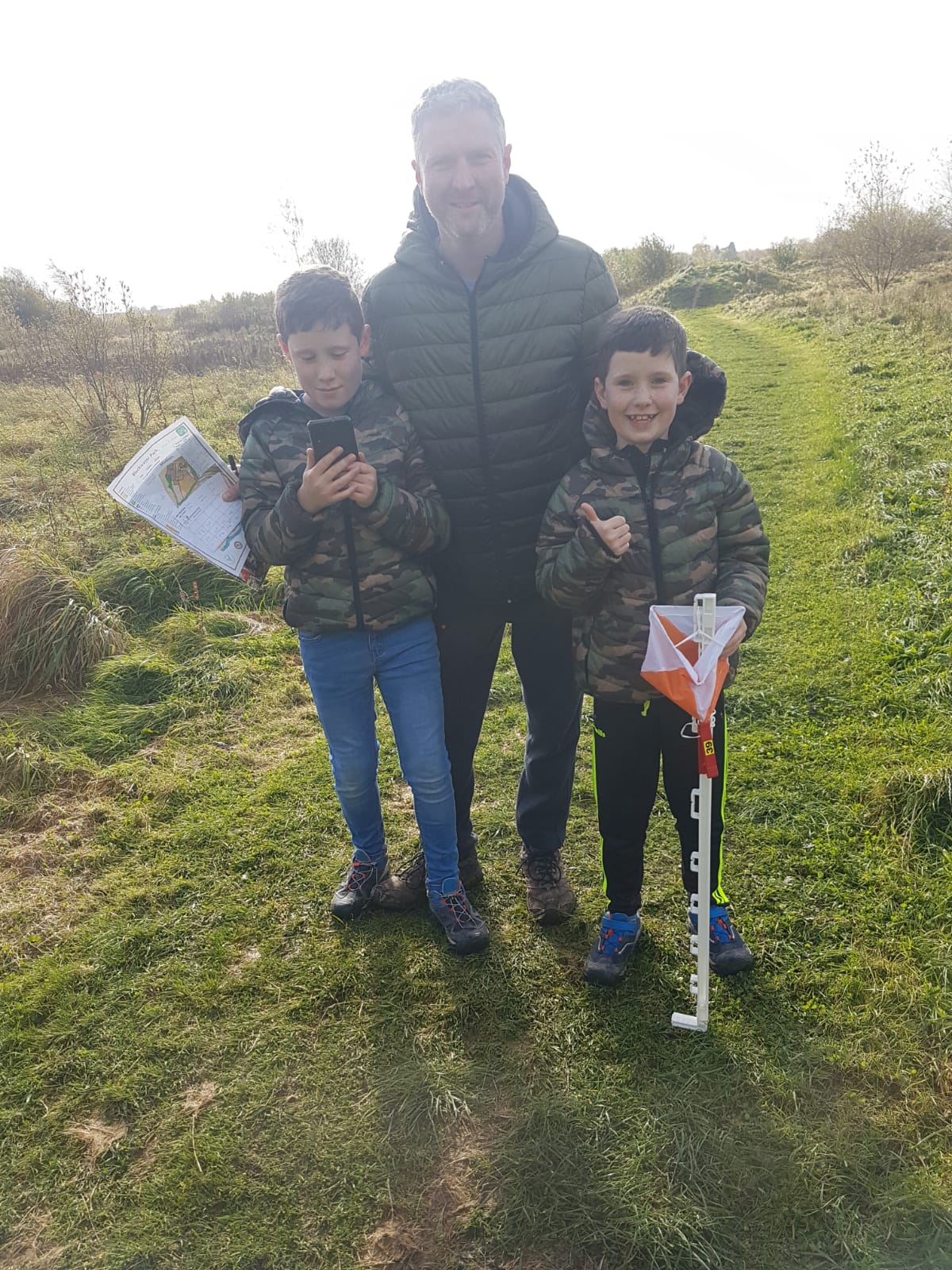 Family orienteering in a park