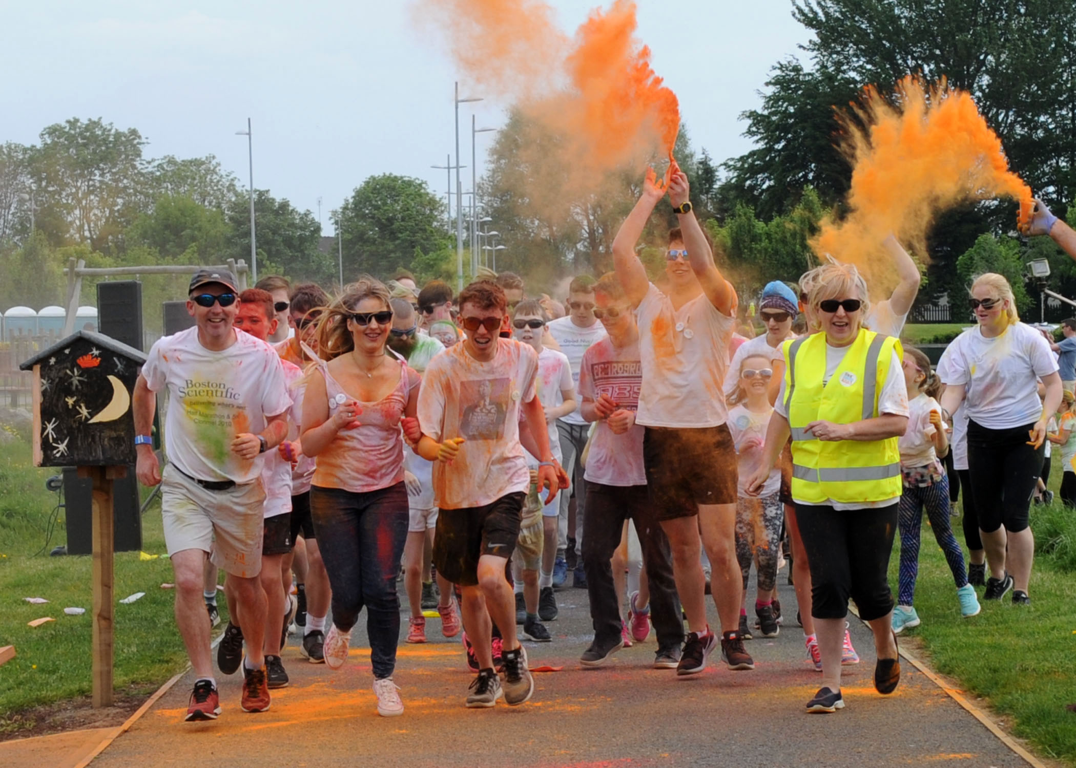 At the off Start line of a colour run