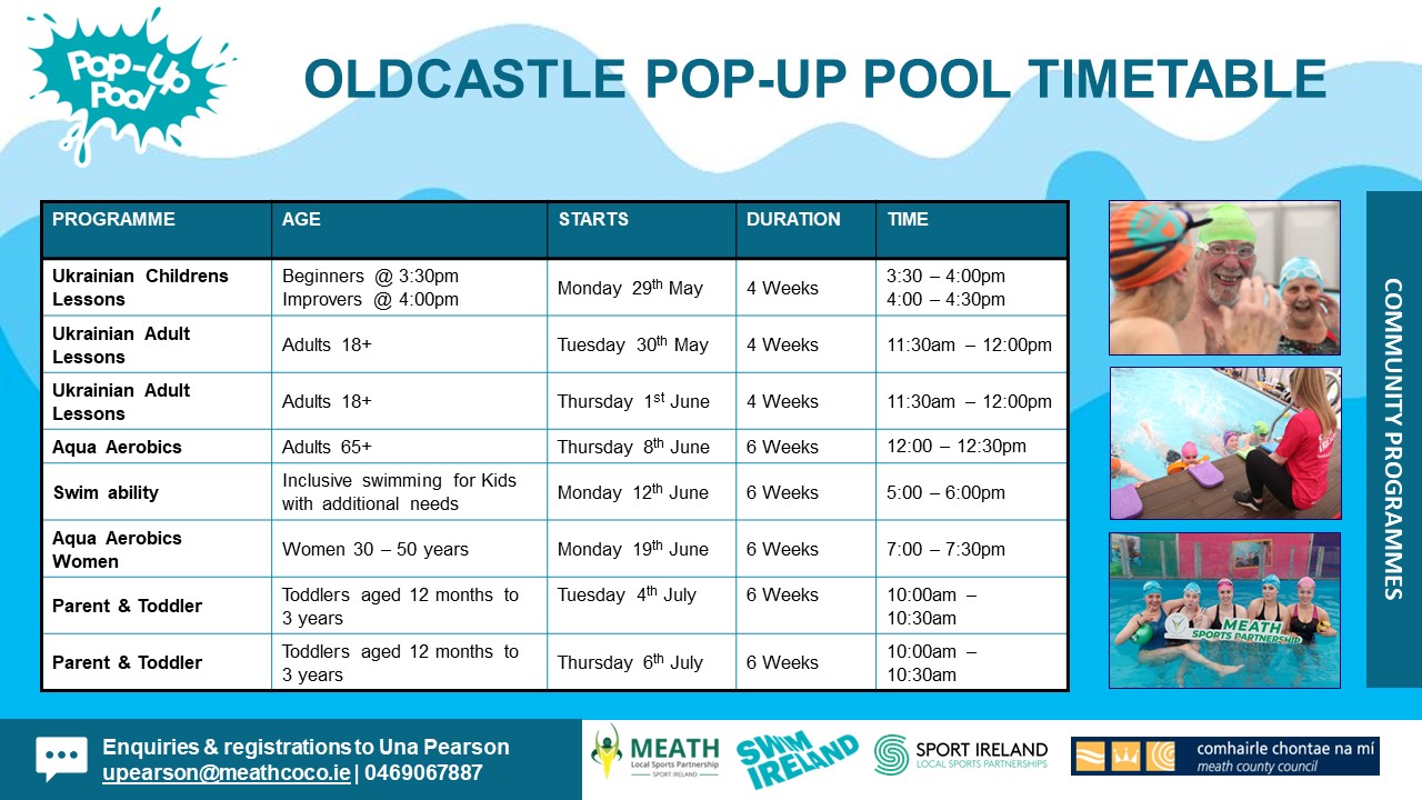 Oldcastle PopUp Pool Meath Sports
