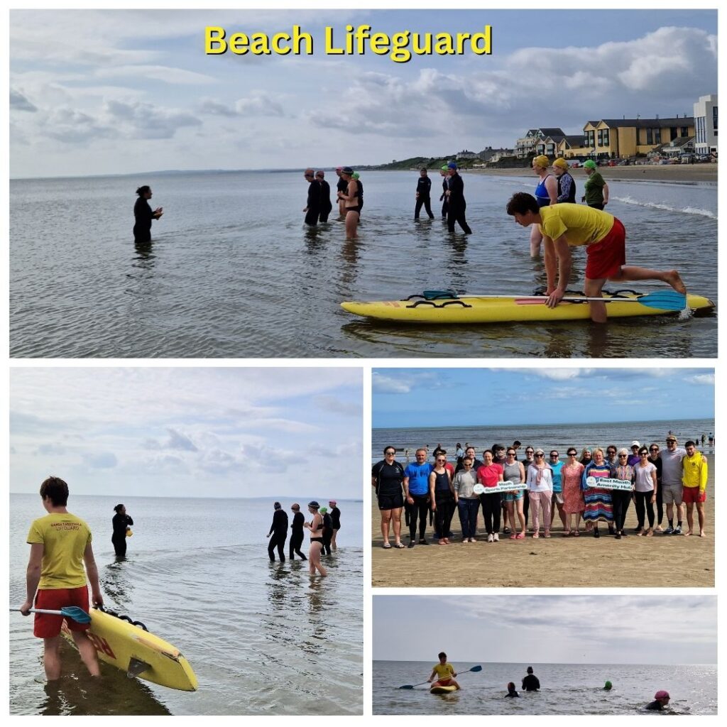 Collage of photos of Beach Lifeguard work