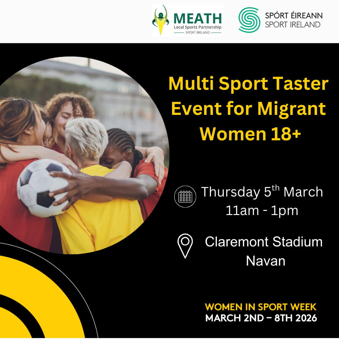 Poster advertising women in sport week sports taster event