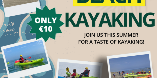 Kayaking on the beach - Summer 2026 poster cost 10 Euro and some small pictures from previous years
