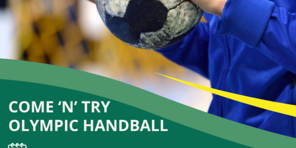Olympic Handball poster - with dates and location information.