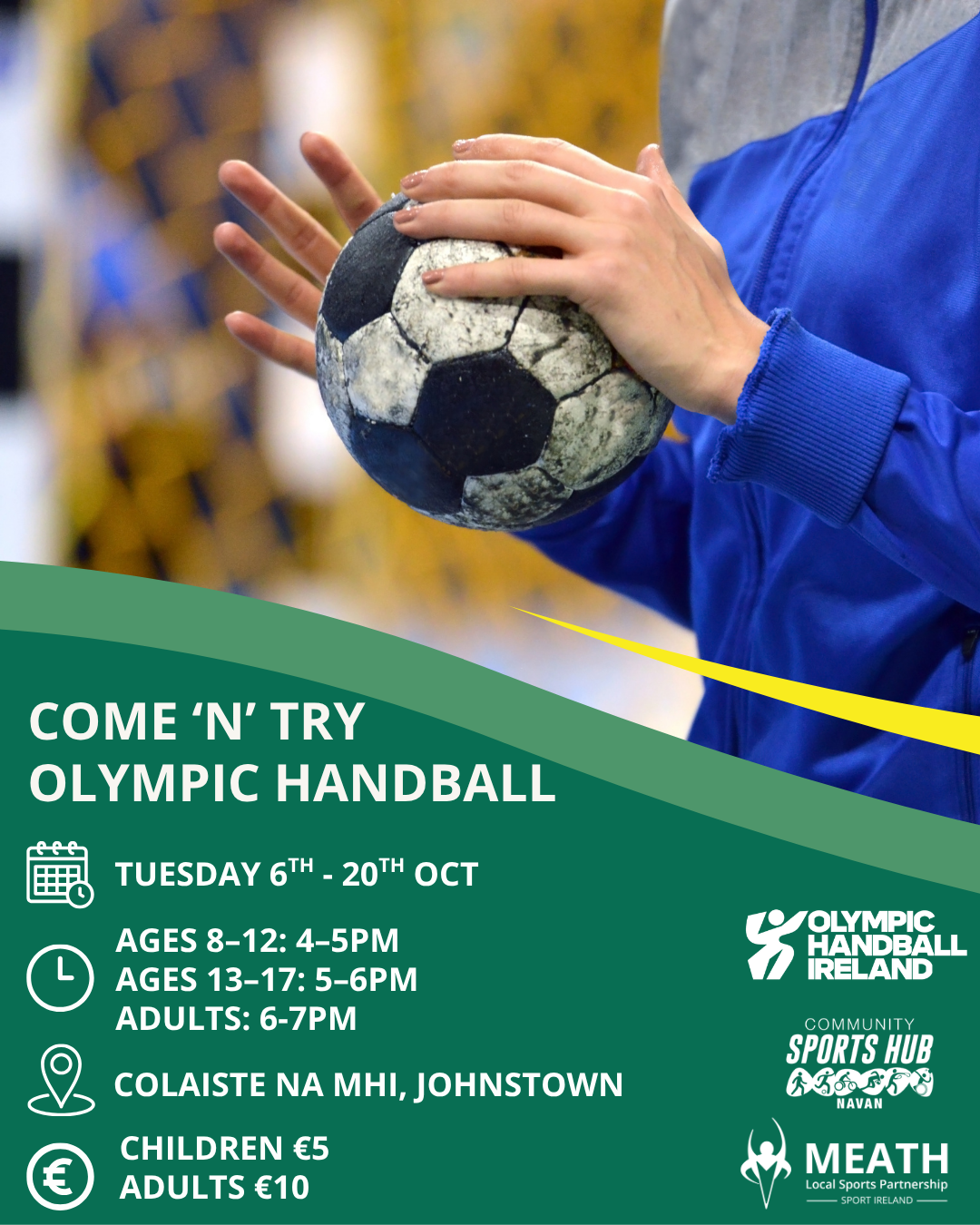 Olympic Handball poster - with dates and location information.
