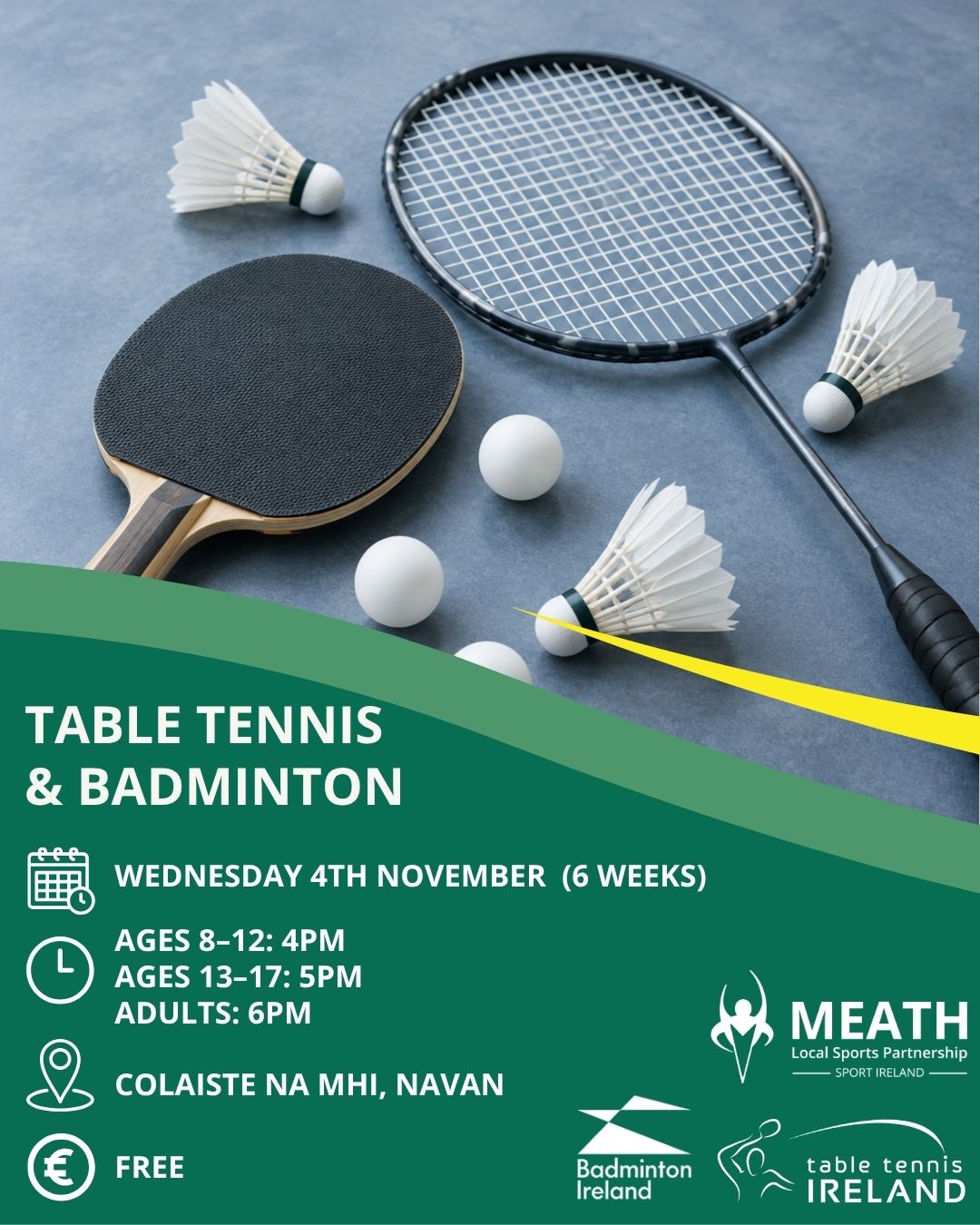 Table Tennis & Badminton Poster